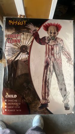 Kids Creepy Clown Halloween Costume Small 4-6
