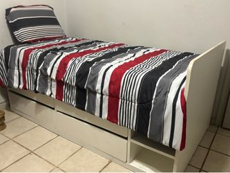 Twin bed- White bed frame