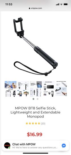 MPOW BT8 Selfie Stick, Lightweight and Extendable Monopod.