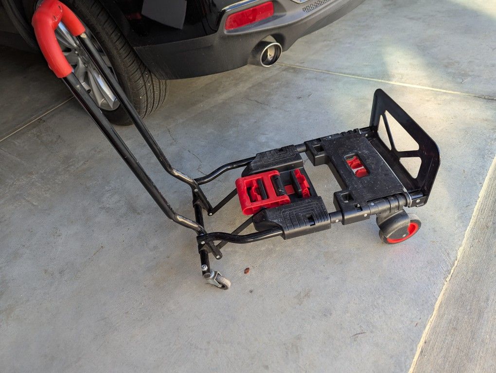 Folding Hand Truck, Portable Dolly Cart with Rubber Wheels and Retractable Handle, 2 in 1 Design 264lbs Capacity Hand Cart