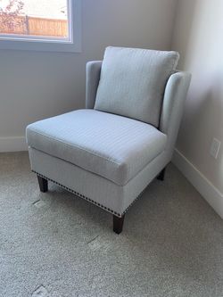 2 Light Gray Upholstered  Chairs