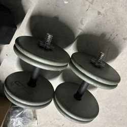 pair of 45lb adjustable dumbbells. 90lb in total 	