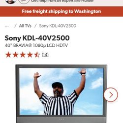 40 inch Sony Bravia LCD TV  Model KDL-40V2500
