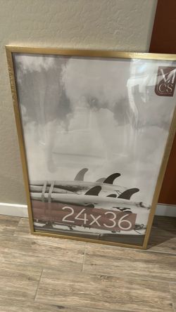 (2) Gold Poster Size Frames 24x36