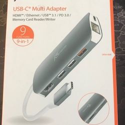 j5create USB-C 9-in-1 Multi Adapter Multi Adapter 