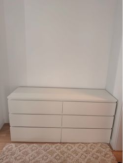 IKEA MALM WHITE 6 DRAWER DRESSER