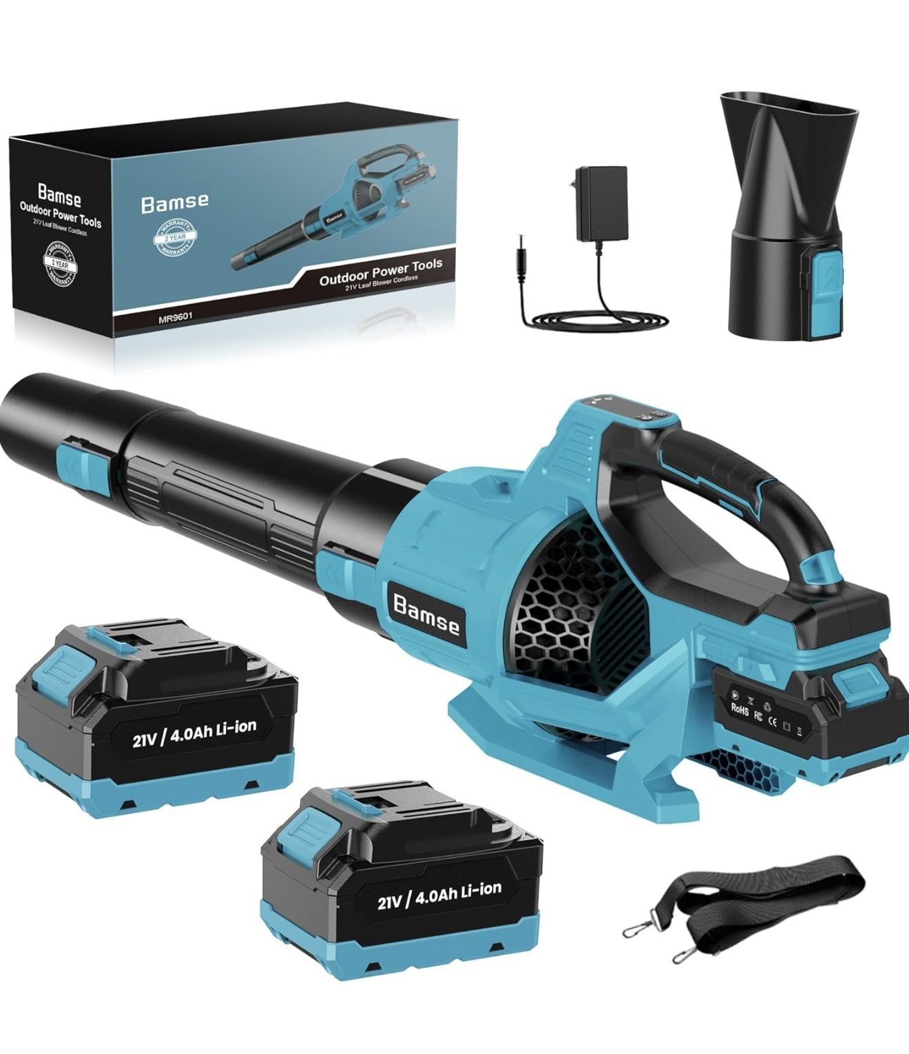 Brand New Leaf Blower Cordless 21V, Battery Leaf Blower with 2 x 4.0Ah Batteries and Charger