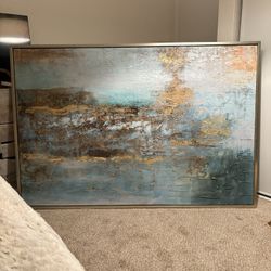 Abstract Framed Canvas Painting~ Brand New~ Original Price $250