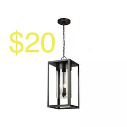 Eglo Walker Hill 9.37 in. W x 20.63 in. H 3-Light Oil Rubbed Bronze Outdoor Pendant Light with Clear Glass