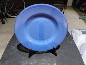 Yalos Casa Murano Italy Art Glass Blue Plate 