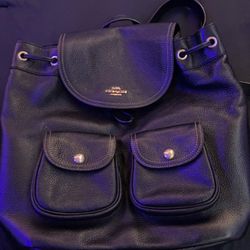 Black Leather Coach Bag 