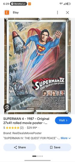Original Superman Movie Poster 1987