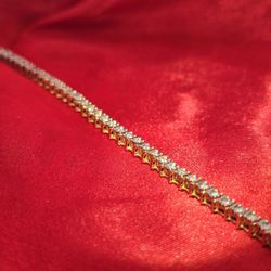 10k Yellow Gold Diamond Bracelet 1 ctw