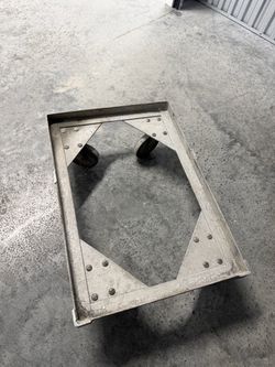 Heavy-Duty Industrial Metal Dolly – 4 Wheels – Strong & Durable
