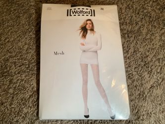 Wolford mesh tights, elegant net design, color black, size: M