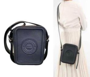 Marc Jacobs Authentic Calfskin Signet Stitched Black Crossbody Bag