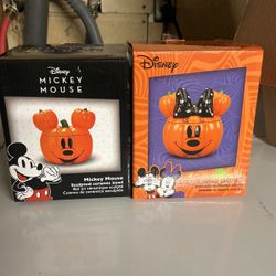 Disney Mickey And Minnie Pumpkin Candy Dish