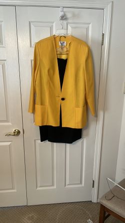 Vibrant Yellow and Black Skirt Set 