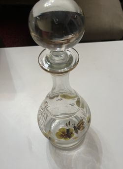 Rare Vintage Hand Painted Flowers And Bees 15” Tall