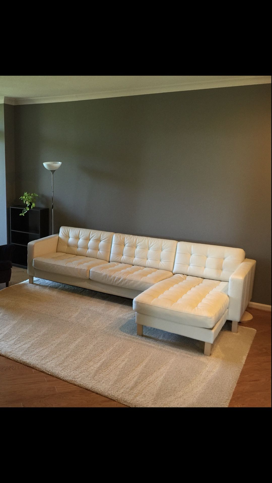 Ikea Landskrona white leather sofa sectional