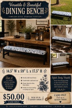 🌿 VERSATILE & BEAUTIFUL DINING BENCH 🌿