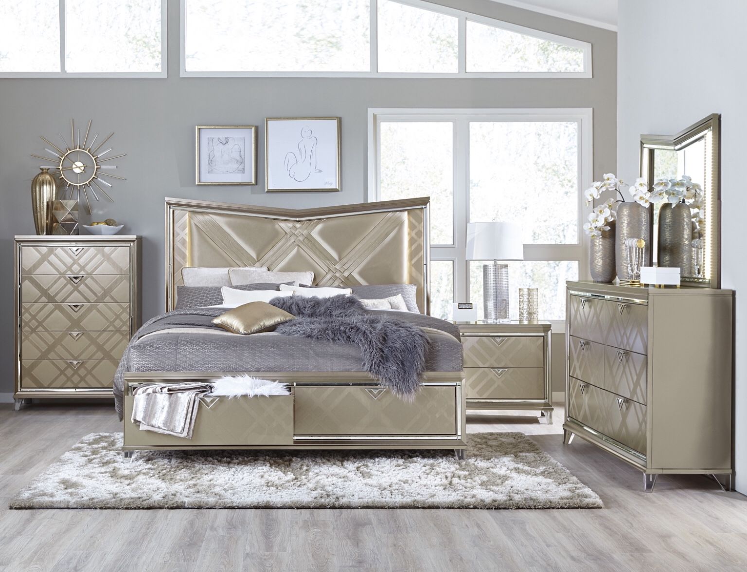 4 PCS Queen Size Bedroom Set In Offer 🔥🔥🔥