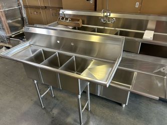 Commercial Stainless Steel Prep Tables, Poly Top Tables, Wire Shelving & Compartment Sinks