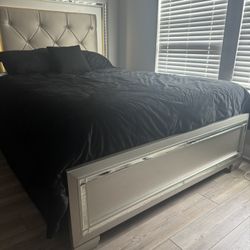  LED Queen Panel Bed Frame & Mattress