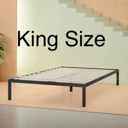 King Size Platform Bed Metal Bed Mattress Base 