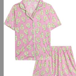  Girls' Pajama Set - 2 Piece Button Down Sleep Shirt and Lounge Shorts - Sleepwear Set for Girls (4-12)