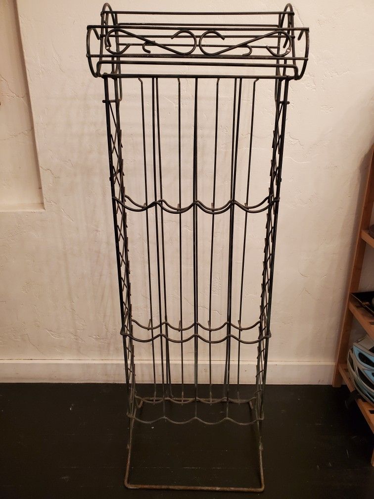 Vintage Shabby All Metal Winerack