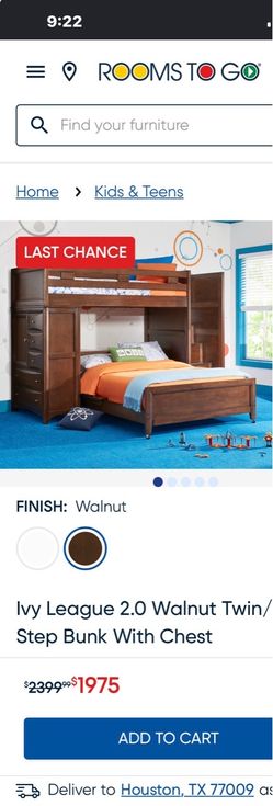 camas twin /Walnut Twin Step Bunk Bed with Chest