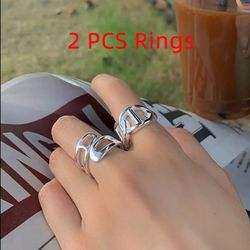 925 Sterling Silver Women's Cuff Ring Rings Band Adjustable Size Gift 