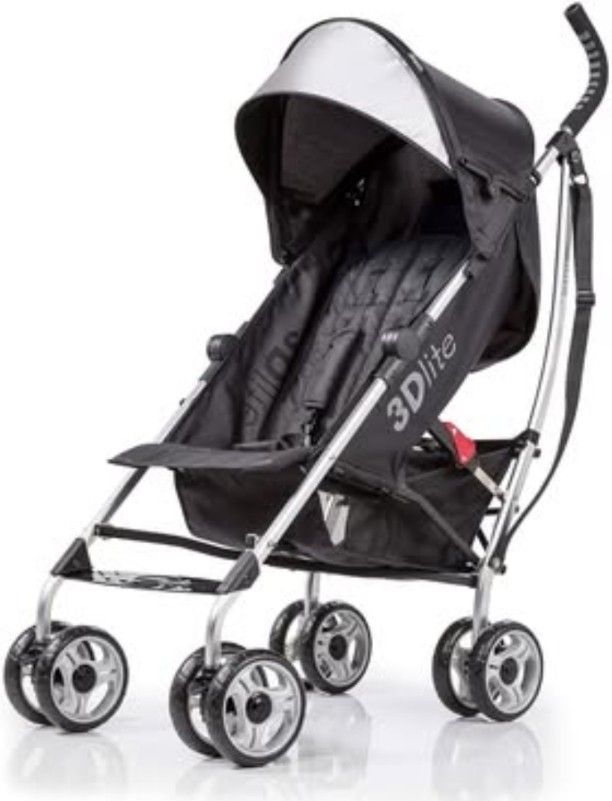 Stroller, Summer Infant 3Dlite, Black, Aluminum, Recline, Storage NEW