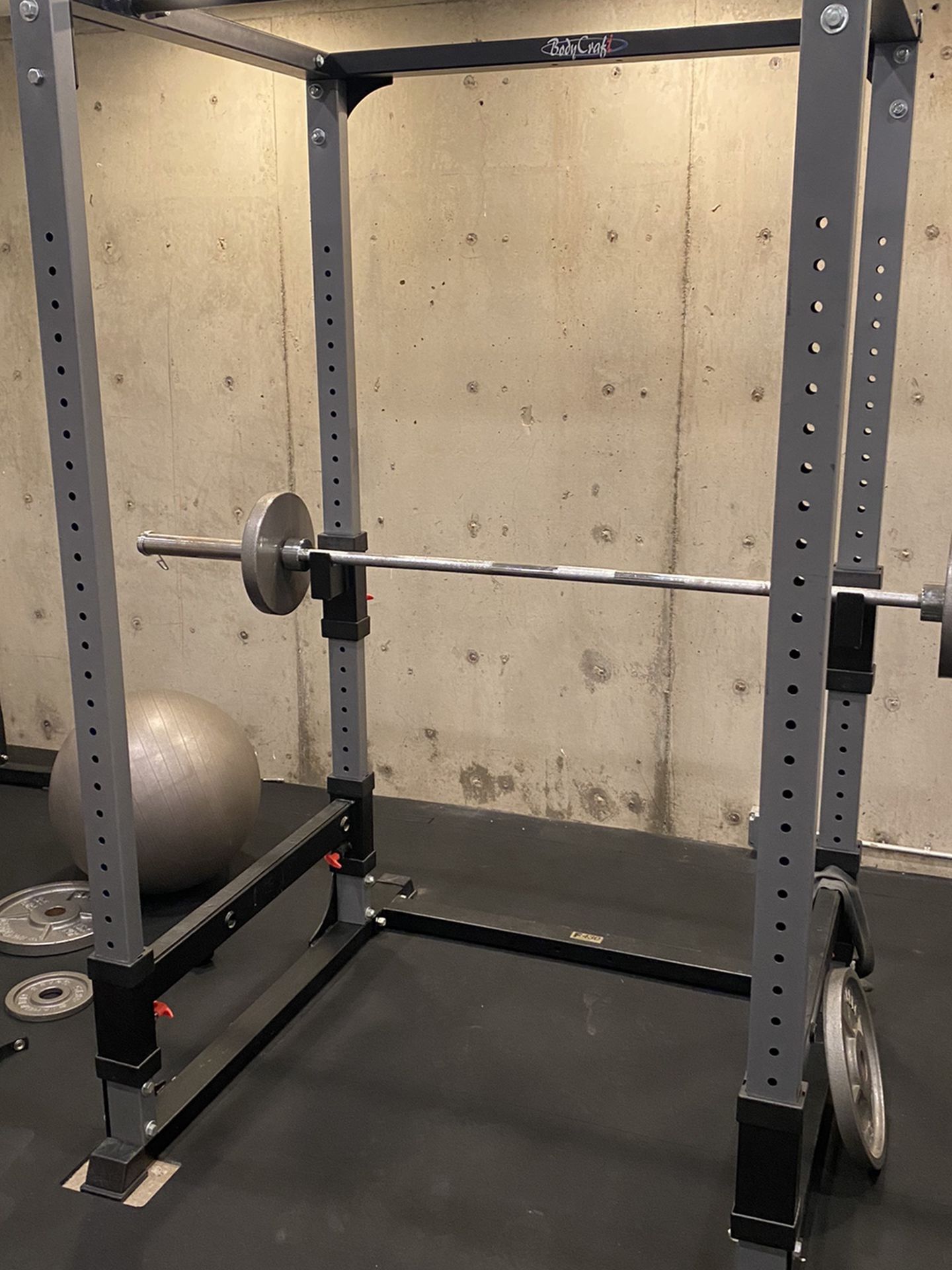 Squat Rack, Preacher Curl And Adjustable Weight Bench