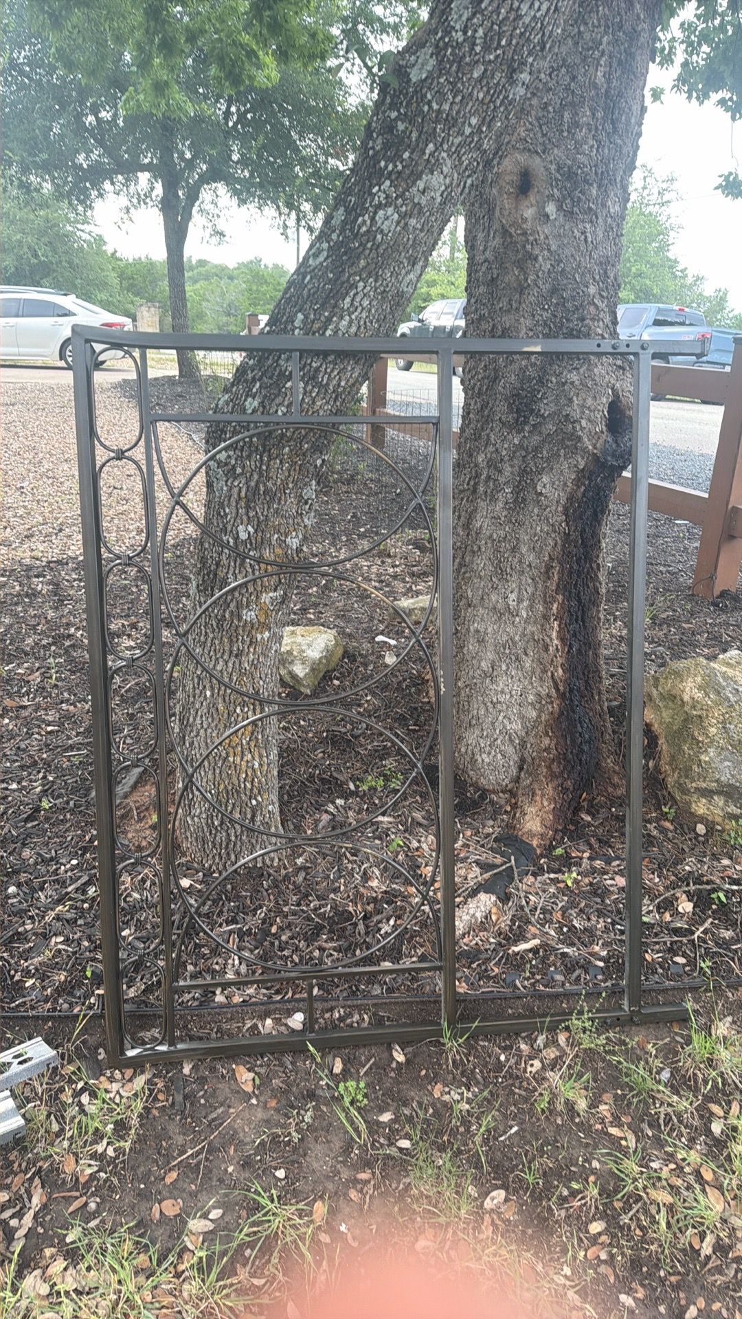Queen size metal head board.