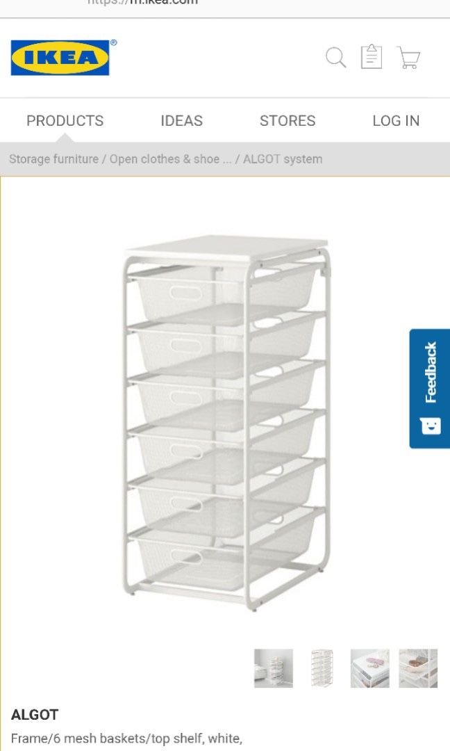 ALGOT IKEA Storage System With Mesh Baskets