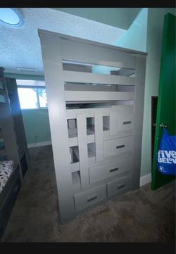 Gray bunk beds