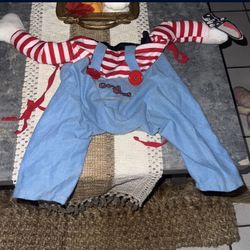 Dog Chucky Costume Size Large  No Hair Piece