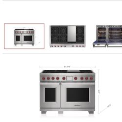 🔥 Wolf 48” Dual Fuel Range – 6 Burners + Infrared Griddle  Model: DF48650G/S/P