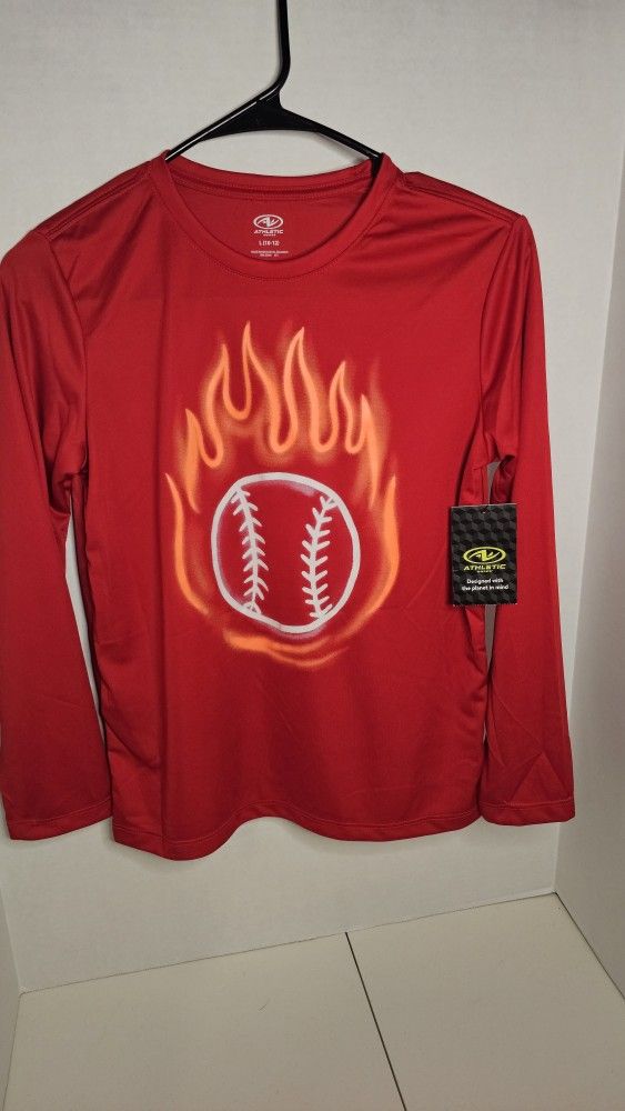 Boys Lg(10-12) Athletic Works BaseBall Long-sleeved Tee