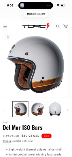 Size Large Torc open faced retro helmet