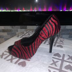 Ellie High Heel Shoes Red And Black 