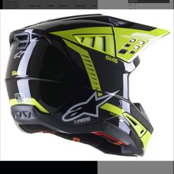 (contact info removed)L ALPINESTARS S-M5 BEAM HELMET BLK/ANTHRA/YLW FLUO GLOSSY LG