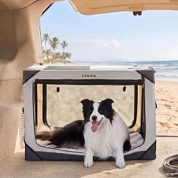 Portable Soft Collapsible Dog Crate for Large Dogs, 36in Light Grey
Good Housekeeping Awards, Portable Travel Camping Kennel, Indoor Outdoor, Easy Set