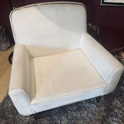 CB2 Halo Armchair In Snow (white) - Brass Base