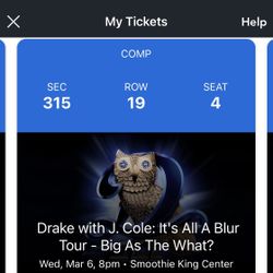 Concert Tickets  2 For $100