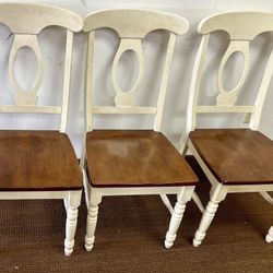 (3) Dining Chairs. Came from Estate. Not sure if they can be cleaned up or should be painted. $20 ea