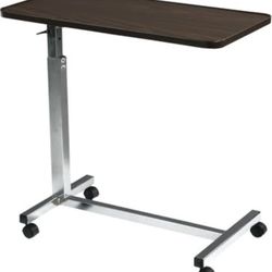 Overbed Bedside Table, Drive Medical Adjustable with Wheels NEW