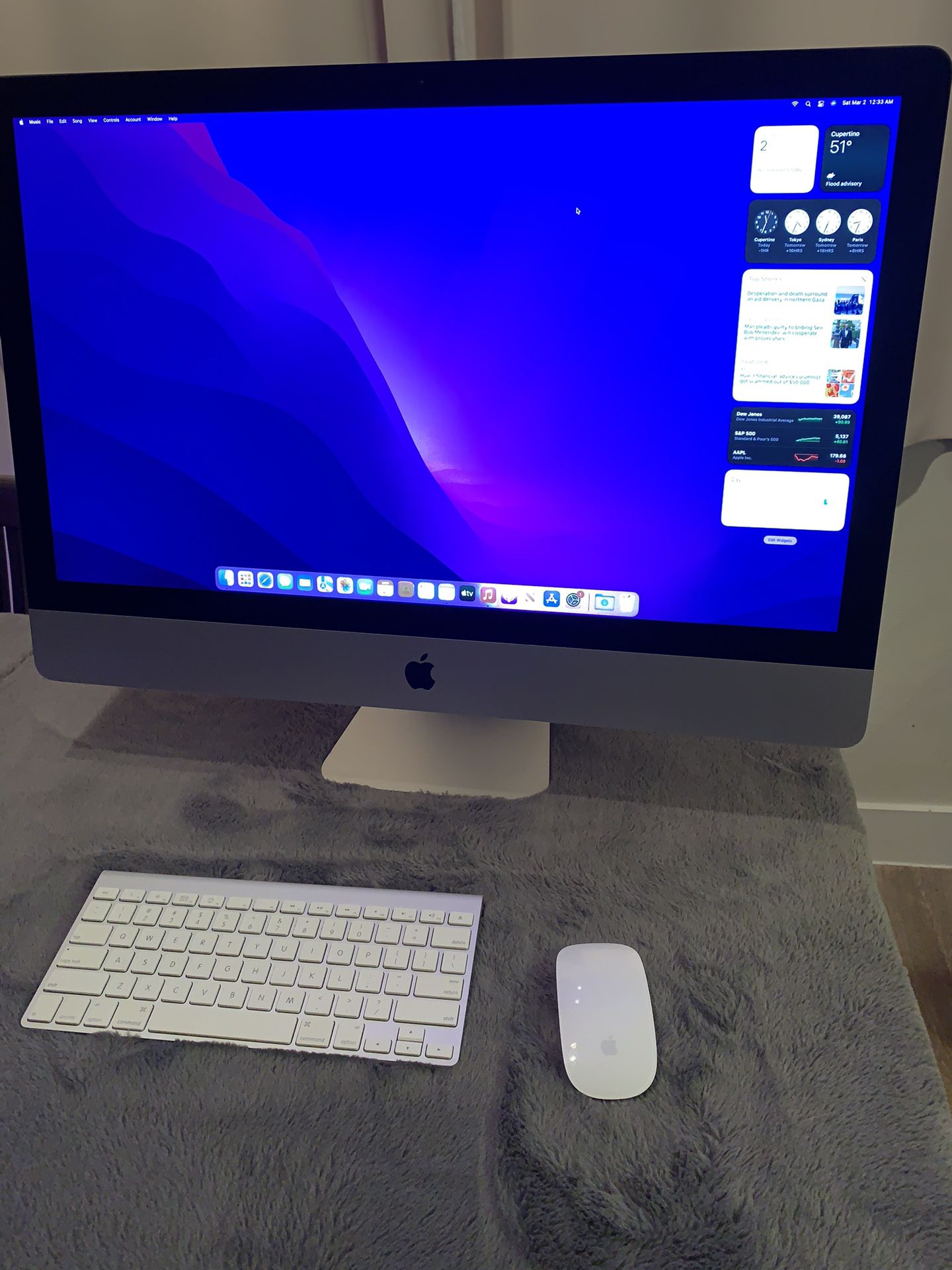 2015 Apple iMac 27-inch 5K Retina Display 24gb Ram 3.2ghz Quad Core Intel i5 Very Nice 1tb Hdd. Keyboard And Mouse 